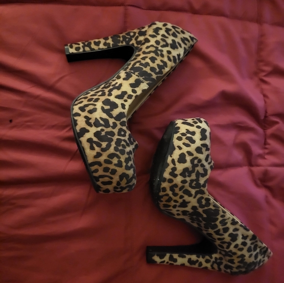Leopard print chunky heels - Picture 6 of 7
